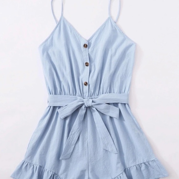 SHEIN PLUS ROMPER ruffle hem self tie size 3XL